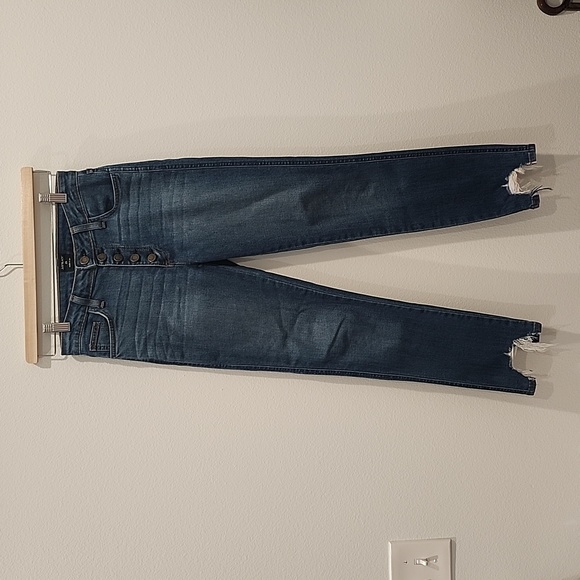 JUST BLACK DENIM JEANS SIZE 25 SHARK BITE RAW HEM - JBD - Picture 3 of 10